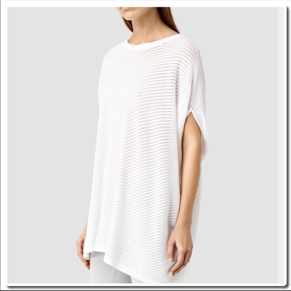 All Saints Grid Tee In Chalk - Picture 3 of 5